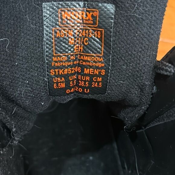 Red Wing Worx #5266 Black Leather Composite Safety Toe Men's Work Boot Size 6.5 - Picture 7 of 11